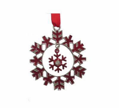 China Christmas Zinc Alloy Crystal Snowflake Decoration Snowflake Hanging Decorative Ornament for sale