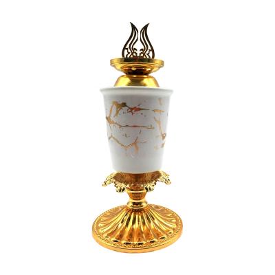 China Tibetan Incense Metal and Ceramic Decorative Fragrance Burner, Gold Popular Metal Scented Burner, Concealed Burner for sale