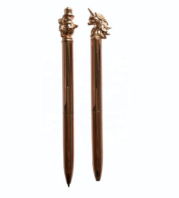 China Nice decorative metal ballpoint pen, gold and rose gold ballpoint pen for christmas and halloween holidays for sale