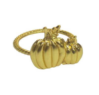 China Eco - Friendly Pumpkin Shape Napkin Holder Ring , Decorative Gold Metal Napkin Ring for sale