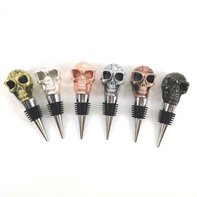 China Special Gift Metal Human Skulls Wine Stopper For Halloween Holiday for sale