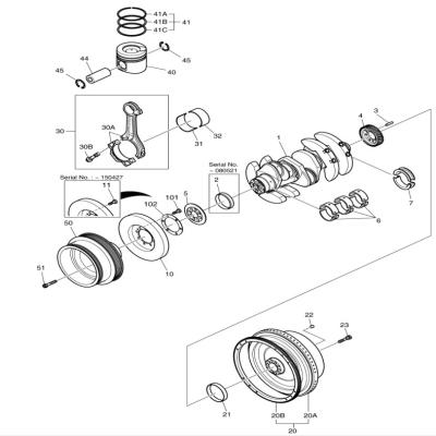 China DV11 Crankshaft Damper Flywheel Connecting Rod Piston Ring Assembly Bearing Pulley 65.02501-0705 65.02501-0711 128.0 mm for sale