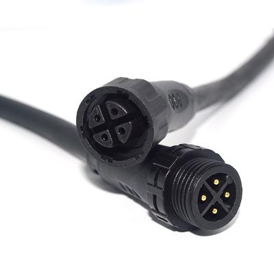 China Hot Sale Electric Bike 3 4 5 Pin M16 Male Female Waterproof Cable IP68 2 Paired Plug In Cable Connectors With Tail Wire For Outdoor LED Light for sale