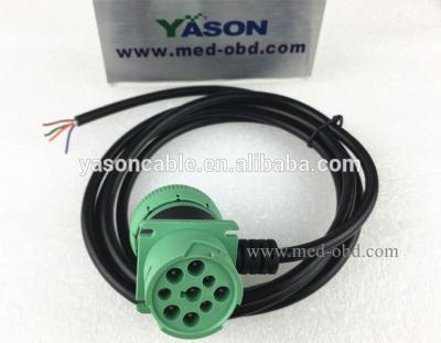 China j1939 y splitter green 9pin truck diagnostic cable connector YS-J1939MF-02 for sale