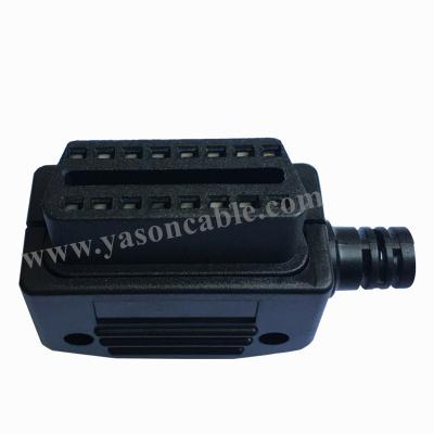 China OBD2 Right Angle Female Connector 16pin 90 Degree J1962m Plug With Enclosure With Screw YS-J1962F for sale