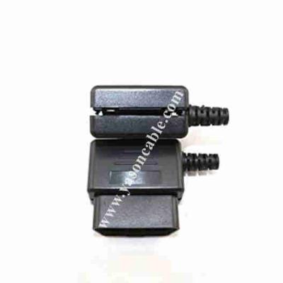 China OBD2 Male Connector 16pin 90 Degree J1962m Right Angle Plug With Snap Enclosures YS-RA90W for sale