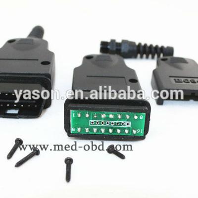 China 16Pin OBD2 Connector J1962m PCB Plug With Enclosure And Grommet YS002P for sale