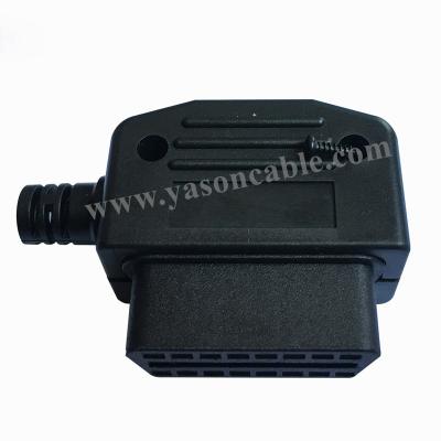 China OBD2 Right Angle Female Connector 16pin 90 Degree J1962m Plug With Enclosure With Screw YS-J1962F for sale