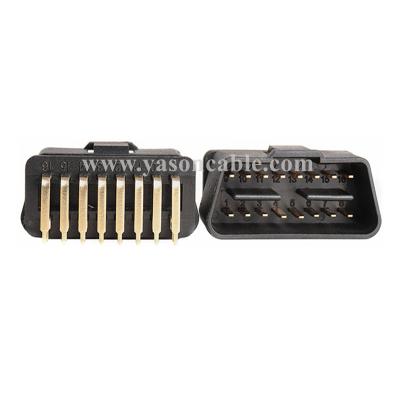 China 16pin OBDII Connector J1962 OBD2 Male Plug With Right Angle Pin YS-RAP01 for sale