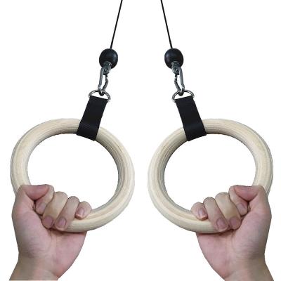 China Polyester Fiber Fitness Strength Forming Gymnastics Gymnastic Wooden Rings for sale