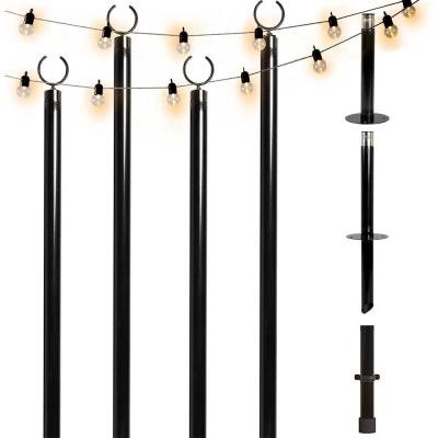 China Heavy Duty Stand Light Oniya Design 4 Pack String Pole Stage Installation Arrangements Lightweight Universal Flag Poles for sale