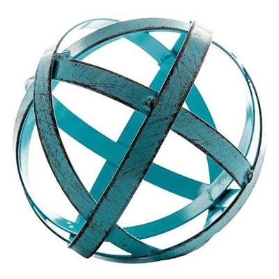 China Custom Size and Color Oniya Vintage Home Decor Blue Decorative Metal Strip Hollow Sphere for Home and Kitchen for sale