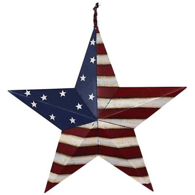 China 3D Wall Art July Mounted Custom Patriotic Oniya Decor Size and Color 4th Star American Flag Metal Barn Decoration for sale