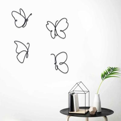 China Custom Size and Color Oniya Decoration Mini Metal Wire Butterfly Hanging 4 Pack Indoor Garden Outdoor for sale