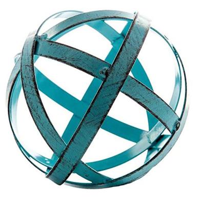 China Minimalist Oniya Retro Home Decor Holder Blue Red Decorative Metal Strip Sphere for sale