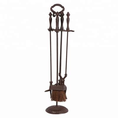 China Elegant Rust Iron Furnishing Accessory Clamps Machines Antique Fireplace Accessories For Fireplace for sale