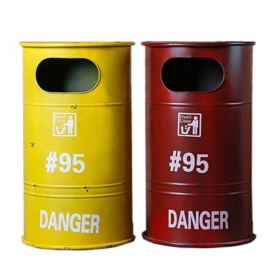 China Retro Sustainable Outdoor Industrial Waste Bin Large Trash Can For Bar for sale