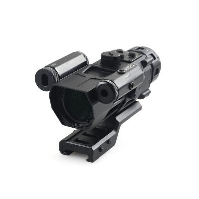 China 4x vergroting Aluminium legering Prismatische scope met rode laser jacht essentieel Te koop