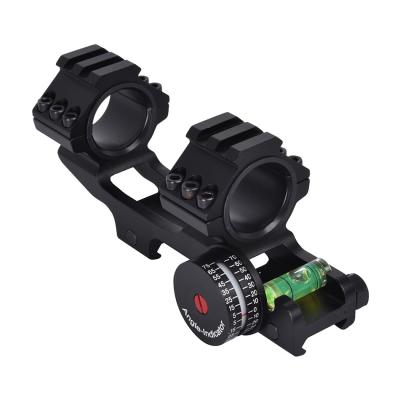 China Tactical Dual Scope Mount Ring with Bubble Level 40mm Offset Fits 21mm Picatinny Rail for sale