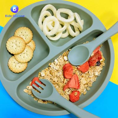 China Customized Sustainable Food Grade Silicone Oval Dinner Plates Bpa Free Silicone Toddler Dinner Plates Kit Gift Baby Low MOQ for sale