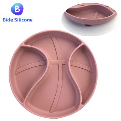 China Non-Toxic Eco-Friendly BPA Free Custom Printing Baby Toddler Kids Silicone Infant Suction Plates Tableware Sets New Arrival for sale