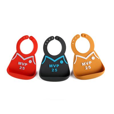 China Customized Silicone Baby Bib Waterproof BPA Free Adjustable Easy Clean Bib For Babies Toddlers Kids for sale