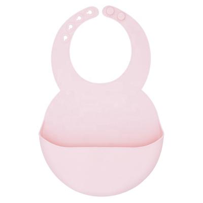 China Wholesale Viable Silicone Baby Bib Silicone BPA Free High Quality Baby Bibs Pink for sale