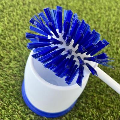 China Whole Factory Sale PP Plastic Economy Toilet Stocked Soft Cleaning Brush Oval With Holder for sale