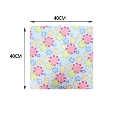 China Sustainable Multifunctional Printed Premium Towels Microfiber Household Glass Cleaning Cloths for sale