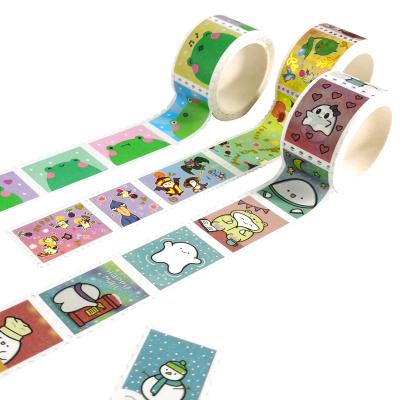 China Creative Customized Waterproof DIY Craft Stamp Stickers Label Punched Washi Tape for sale