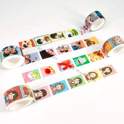 China Valentine Cutter Kawaii Japanese Stamp Waterproof Vintage Washi Custom Tape Set for sale