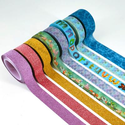 China Waterproof Adhesive Japanese Masking Glitter Washi Tape Custom With Packing for sale