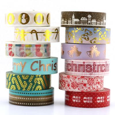 China Custom Copy Colored Christmas Decoration Adhesive Washi Paper Tape Waterproof for sale