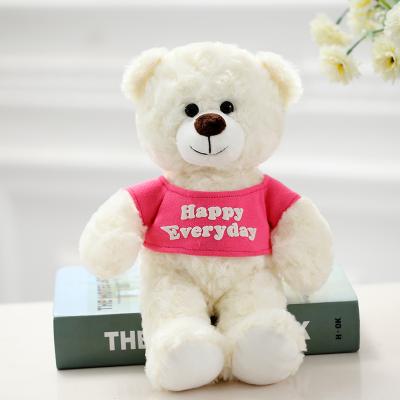 China Eco-friendly Creative Customized Stuffed Toy Polar Bear Teddy Bear Plush Toy With T-shirt Color Optional for sale