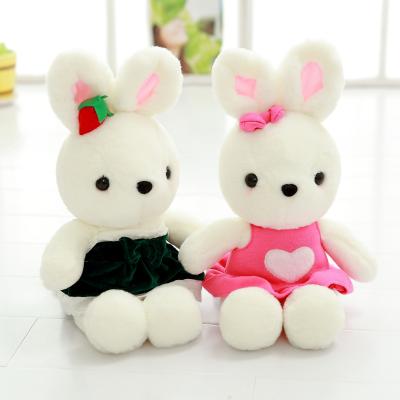 China Cute Rabbit Skin Rabbit Eco Friendly Animal Friendly Plush Stuffed Dress For Girl Gift for sale