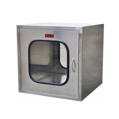 China Garment Shops Static Pass Through Box GMP CE Stainless Steel Transfer Window Embedded Pass Box for sale