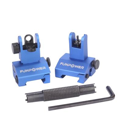 China Funpowerland Aluminum Flip Up Rear Front and Spare Fits Picatinny and Weaver Rails Blue Iron Sights Best for sale