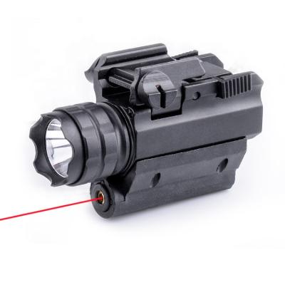 China Aluminum Alloy+ploymer fast version 250 lumens handgun glock light compact rail strobe laser CREE LED red flashlight for shooting for sale