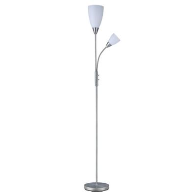 China Modern Hotel Projects Bedroom Floor Lighting Inexpensive Lampshade Stand Chrome Europe Floor Lamps for sale