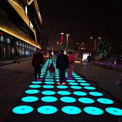 China Hot Selling LANDSCAPE Induction Piano Circle Head Round Rainbow Color Changing Dance Floor Led Brick Decoration Park Garden Lights for sale