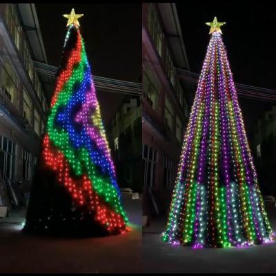 China Hot Sale Eco-friendly DMX 512 Program Curtain Light Holiday Christmas Tree With Led Lights Included Led String Lights Holiday Decoration for sale