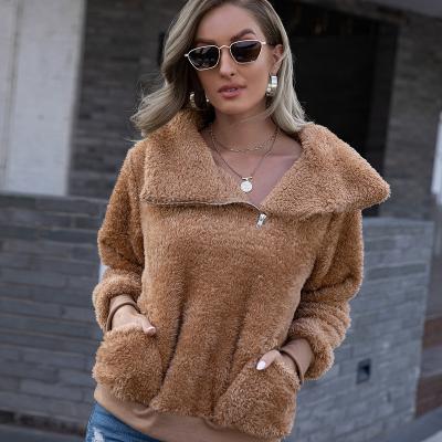 China Favorable Warmth Plus Plush Style Zipper Winter Prices Comfortable Women Coats for sale