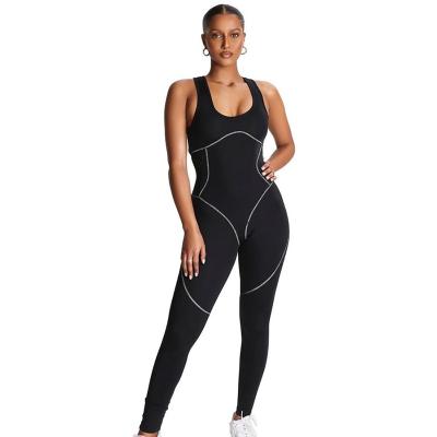 China Sexy one piece jumpsuit pajamas professional manufacture QUICK DRY no sleeve jumpsuits overalls for women for sale