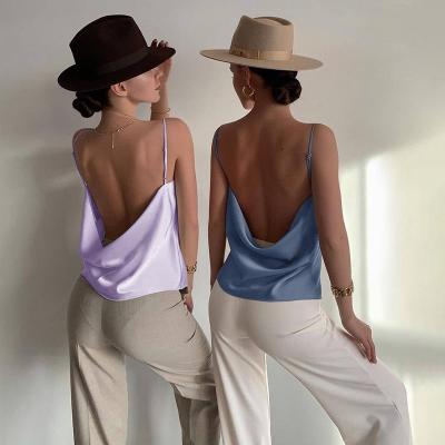 China 2022 Summer Wholesale Sexy Backless Ladies Clothing Crop QUICK DRY Casual Tank Tops For Women for sale