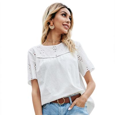 China 2022 Summer Women Cotton Cotton Plus Size Tops White Short Sleeve Women T Shirts for sale