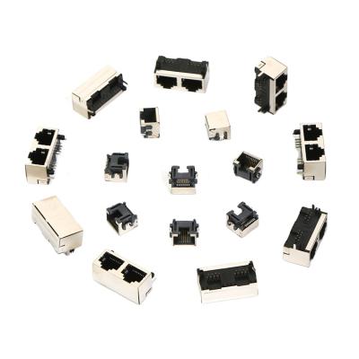 China Modular PCB 8 Pin 8 Position Jack Plug And Jack T568A And T568B Taped Jack RJ45 Connector for sale