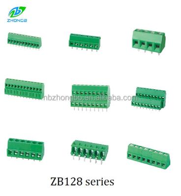 China PCB PCB Screw Clamp Terminal Blocks, Euro Type Terminal Blocks 128, 5.0mm, 3.96mm, 3.50mm and 180degree Green Connector Pitch 90degree for sale