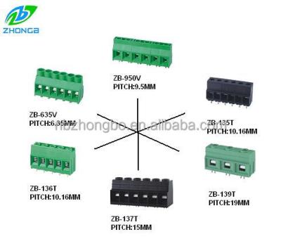 China PCB Screw Terminal Block PVC ZB 635 950 135 136 Series for sale