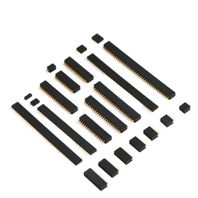 China 1.27mm Pin Header Connector 2x40 1x40p Brass Round Single Row PCB 2mm Straight Female 2.54 Pin Female Vertical Right Angle Header Double for sale