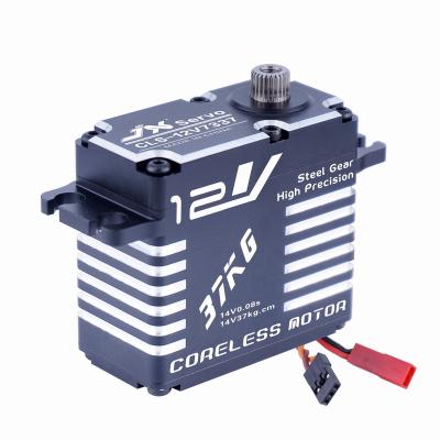 China RC Hobby JX CLS-12V7337 37KG 12V Steel Gear CNC Full Shell Digital Coreless Standard Aluminum Servo For RC Truck Robot 14V for sale